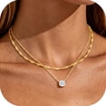 thumbnail image 1 of APSVO 18K Gold Plated Necklaces for Women CZ Layered Stackable Solitaire Pendant Chain Choker Necklace Set Birthday Christmas Jewelry Gifts Teen Mom Wife Girlfriend Female Adults Stocking Stuffers, 1 of 6