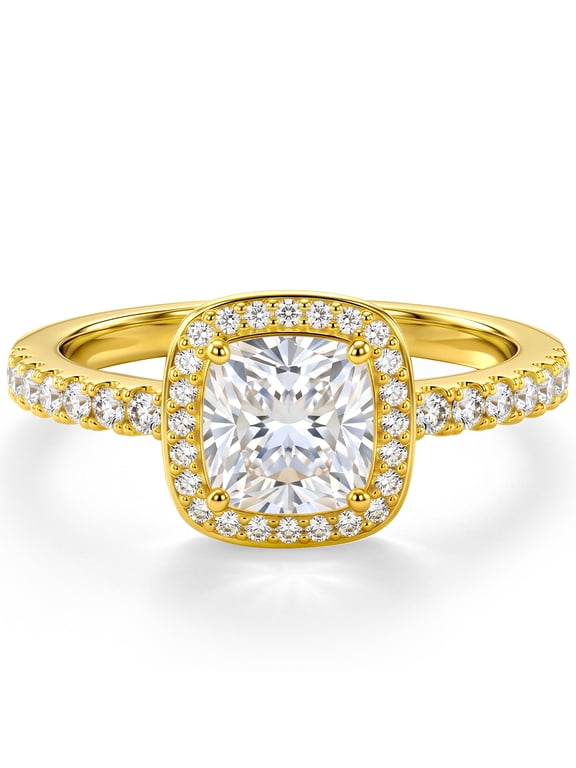 18K Gold Plated Rings for Women Stackable CZ Non Tarnish Eternity Promise Wedding Band Engagement Birthday Prom Christmas Jewelry Gifts Girlfriend Stocking Stuffers Adults