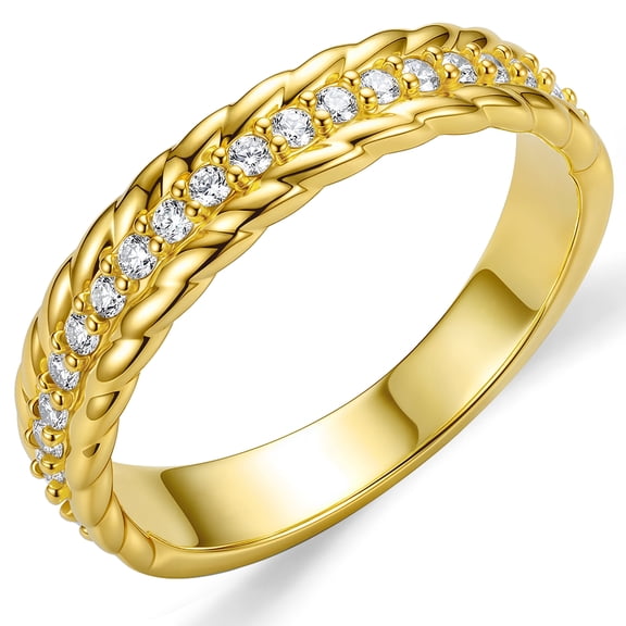 APSVO 18K Gold Plated Rings for Women Stackable CZ Non Tarnish Thumb Eternity Promise Wedding Band Engagement Birthday Prom Christmas Jewelry Gifts Girlfriend Stocking Stuffers Adults
