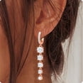 thumbnail image 1 of APSVO 18K Rose Gold Plated Drop Earrings for Women CZ Lightweight Hypoallergenic Post Dangle Earrings Prom Wedding Birthday Graduation Jewelry Gifts Teen Mom Bride Bridesmaid Girlfriend Wife, 1 of 7