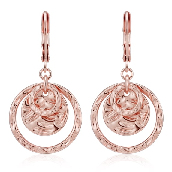 APSVO 18K Rose Gold Plated Drop Earrings for Women Hypoallergenic Post Leverback Dangle Earrings Birthday Christmas Jewelry Gifts Teen Stocking Stuffers Adults Ideas