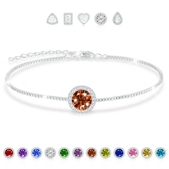 APSVO S925 Sterling Silver Plated Bracelets for Women Girls July Birthstone Bracelet with Red Ruby Birthday Easter Basket Stuffers Jewelry Gifts Teen Her Mom Girlfriend Wife Adults Kids Ideas