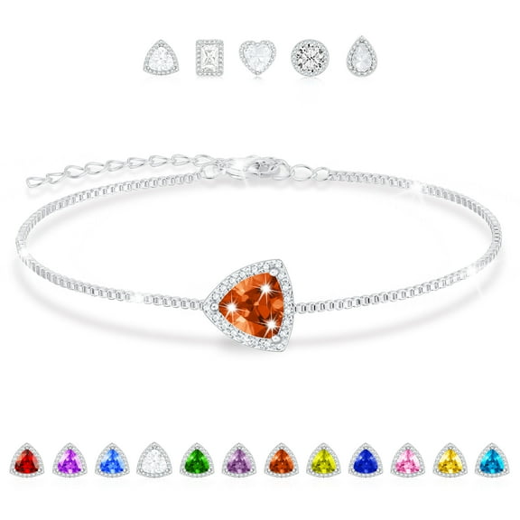 APSVO 18K White Gold Plated Bracelets for Women Girls S925 Sterling Silver July Birthstone Bracelet with Red Ruby Birthday Valentines Day Jewelry Gifts Teen Her Mom Girlfriend Wife Adults Kids Ideas