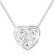 APSVO 18K White Gold Plated Love Heart Initial Necklaces for Women Girls CZ S925 Sterling Silver Letter A Pendant Chain Birthday Christmas Jewelry Gifts Teen Mom Adults Stocking Stuffers for Kids Age
