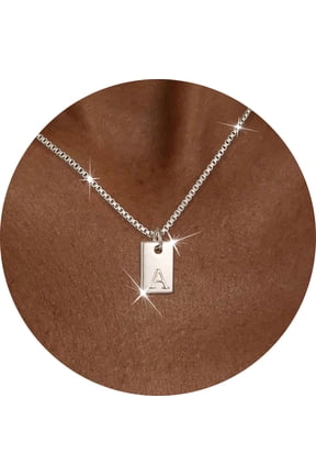 S925 Sterling Silver Plated Initial Necklaces for Women Girls CZ Letter A Pendant Chain Birthday Graduation Jewelry Gifts Teen Her Tween Preteen Mom Adults Female Kids Ideas