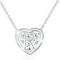 thumbnail image 1 of APSVO 18K White Gold Plated Love Heart Initial Necklaces for Women Girls CZ S925 Sterling Silver Letter R Pendant Chain Birthday Valentines Day Jewelry Gifts Teen Her Mom Wife Adults Kids Age Ideas, 1 of 8