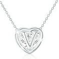 thumbnail image 1 of APSVO S925 Sterling Silver Plated Love Heart Initial Necklaces for Women Girls CZ Letter V Pendant Chain Birthday Birthday Graduation Jewelry Gifts Teen Her Mom Wife Adults Girlfriend Kids Age Ideas, 1 of 8