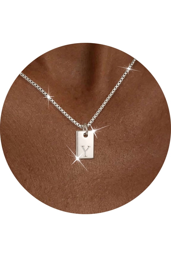 S925 Sterling Silver Plated Initial Necklaces for Women Girls CZ Letter Y Pendant Chain Birthday Graduation Jewelry Gifts Teen Her Tween Preteen Mom Adults Female Kids Ideas