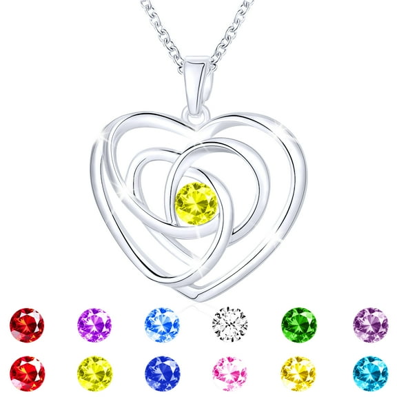 APSVO 18K White Gold Plated Love Heart Necklaces for Women Girls CZ S925 Sterling Silver August Birthstone Necklace with Peridot Birthday Valentines Day Jewelry Gifts Teen Her Adult Kids Ideas Age
