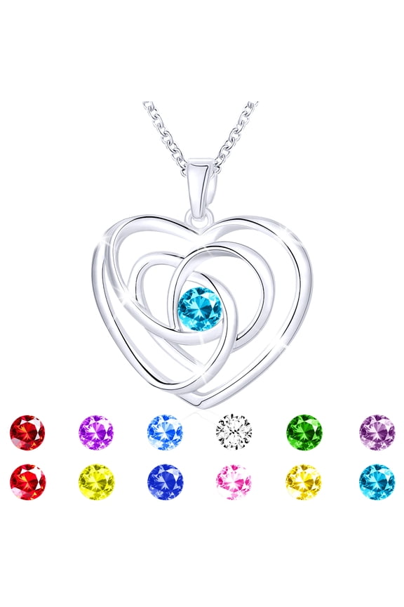S925 Sterling Silver Plated Love Heart Necklaces for Women Girls CZ December Birthstone Necklace with Blue Tanzanite Birthday Easter Basket Stuffers Jewelry Gifts Teen Her Kids Ideas