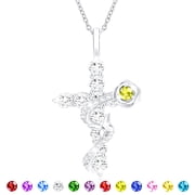 925 Silver Plated Rose Cross Necklaces for Women August Birthstone Pendant with Peridot Birthday Christmas Jewelry Gifts Teen Girls Stocking Stuffers Kids