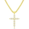 thumbnail image 1 of APSVO 18K Gold Plated Cross Necklaces for Women CZ Cross Pendant Chain Catholic Religious Christian First Communion Birthday Easter Basket Stuffers Jewelry Gifts Teen Adults Age Ideas, 1 of 6