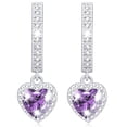 thumbnail image 1 of APSVO 18K White Gold Plated Drop Earrings for Women Girls S925 Sterling Silver Post June Birthstone Earrings with Purple Alexandrite Birthday Graduation Jewelry Gifts Teen Her Mom Adults Kids Ideas, 1 of 9