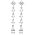 thumbnail image 1 of APSVO 18K White Gold Plated Drop Earrings for Women S925 Sterling Silver Post Hypoallergenic Dangle Earrings Wedding Birthday Mothers Day Jewelry Gifts Teen Mom Bride Bridesmaid Girlfriend Wife Age, 1 of 1