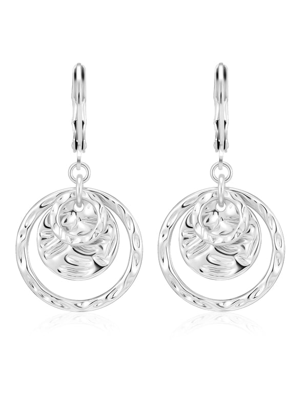 18K White Gold Plated Drop Earrings for Women with S925 Sterling Silver Post Hypoallergenic Leverback Dangle Earrings Birthday Christmas Jewelry Gifts Teen Stocking Stuffers Adults Ideas
