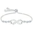 thumbnail image 1 of APSVO 18K White Gold Plated Infinite Love Heart Mom Bracelets for Mom Mother Mama, CZ S925 Sterling Silver April Birthstone Bracelet with CZ Crystal Birth Birthday Mother's Day Jewelry Gifts for Her, 1 of 5