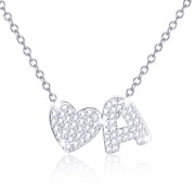 925 Silver Plated Love Heart Initial Necklaces for Women CZ Letter A Pendant Chain Birthday Christmas Jewelry Gifts Teen Girls Stocking Stuffers Kids Age Ideas
