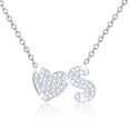 thumbnail image 1 of APSVO S925 Sterling Silver Plated Love Heart Initial Necklaces for Women Girls CZ Letter S Pendant Chain Birthday Graduation Jewelry Gifts Teen Her Mom Girlfriend Wife Kids Age Ideas, 1 of 7