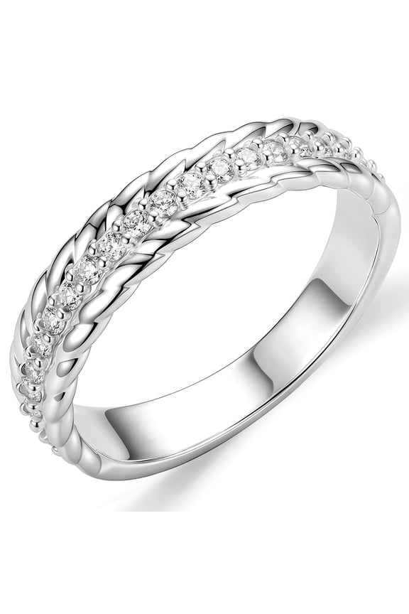S925 Sterling Silver Plated Rings for Women CZ Eternity Promise Wedding Band Engagement Rings Birthday Graduation Mothers Day Jewelry Gifts Her Mom Girlfriend Wife Female Adults Teen Ideas