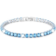 APSVO Birthday Christmas Jewelry Gifts for Women Teen Girls Stocking Stuffers Kids 925 Silver Plated Tennis Bracelets Bangles Jewelry December Birthstone with B