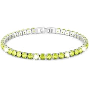 APSVO 925 Silver Plated Tennis Bracelets for Women CZ August Birthstone Bangles Bracelets with Yellow Peridot Birthday Christmas Jewelry Gifts Teen Girls Stocki