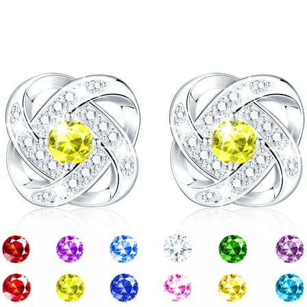 APSVO 18K White Gold Plated Stud Earrings for Women CZ S925 Sterling Silver August Birthstone Earrings with Peridot Birthday Valentines Day Jewelry Gifts Teen Her Mom Lady Girlfriend Adults Ideas