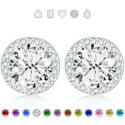 APSVO Stud Earrings for Women Girls Hypoallergenic Post CZ S925 Sterling Silver April Birthstone Earrings Birthday Christmas Jewelry Gifts Teen Female Mom Adults Stocking Stuffers for Kids Age Ideas