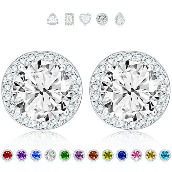 APSVO Stud Earrings for Women Girls Hypoallergenic Post CZ S925 Sterling Silver April Birthstone Earrings Birthday Valentines Day Jewelry Gifts Teen Girlfriend Wife Her Kids Age Ideas