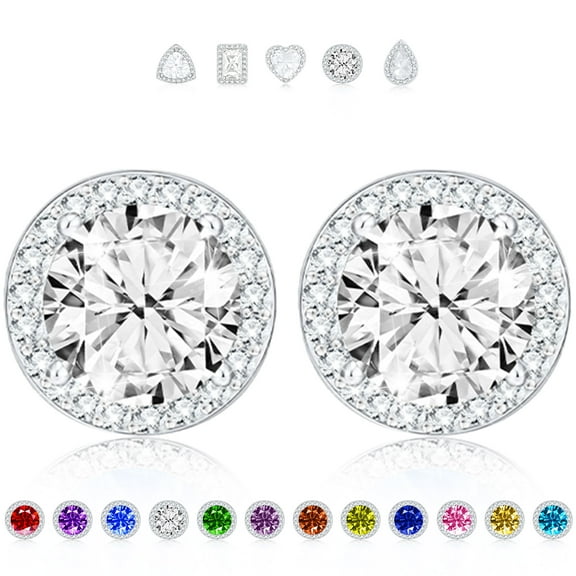 APSVO Stud Earrings for Women Girls Hypoallergenic Post CZ S925 Sterling Silver April Birthstone Earrings Birthday Christmas Jewelry Gifts Teen Female Mom Adults Stocking Stuffers for Kids Age Ideas