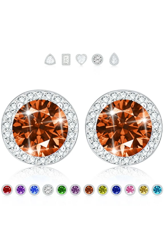 Stud Earrings for Women Girls Hypoallergenic CZ S925 Sterling Silver Post July Birthstone Earrings with Red Ruby Birthday Easter Basket Stuffers Jewelry Gifts Teen Adults Girlfriend Kids