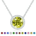 thumbnail image 1 of APSVO Round Necklaces for Women Girls CZ S925 Sterling Silver August Birthstone Pendant with Peridot Birthday Valentines Day Jewelry Gifts Teen Her Mom Adults Wife Lady Girlfriend Kids Ideas, 1 of 9