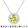 thumbnail image 1 of APSVO 925 Silver Plated Round Necklaces for Women CZ August Birthstone Pendant Chain with Peridot Birthday Christmas Jewelry Gifts Teen Girls Stocking Stuffers Kids, 1 of 9