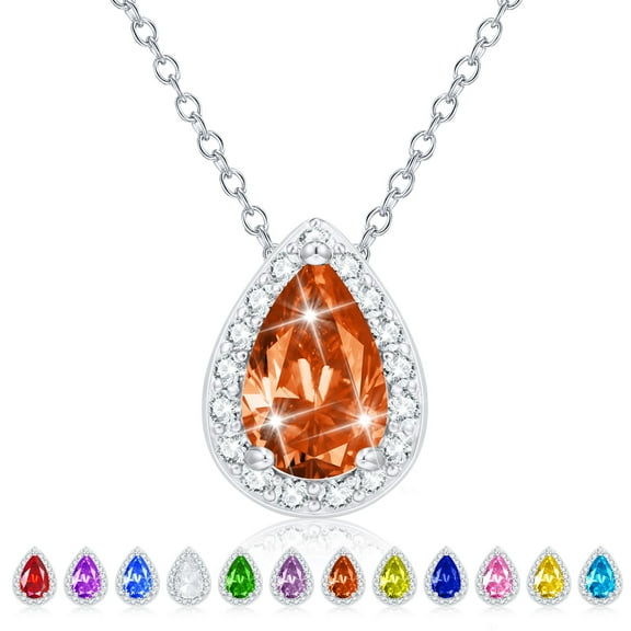 APSVO Teardrop Necklaces for Women Girls CZ S925 Sterling Silver July Birthstone Pendant with Red Ruby Birthday Valentines Day Jewelry Gifts Teen Her Mom Adults Wife Lady Girlfriend Kids Ideas