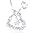 thumbnail image 1 of APSVO 18K White Gold Plated Love Heart Initial Butterfly Necklaces for Women Girls CZ S925 Sterling Silver Letter A Pendant Birthday Graduation Mother's Day Jewelry Gifts Ideas Mom Wife Teen Kids Age, 1 of 7