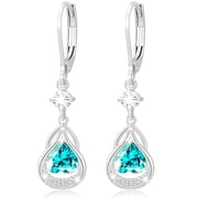Birthday Christmas Jewelry Gifts for Women Teen Girls Stocking Stuffers Kids 18K White Gold Plated Love Heart Drop Earrings with 925 Silver Post December Births