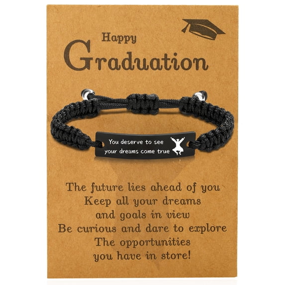 APSVO 2026 Graduation Gifts for Him Inspirational Graduates Braided Bracelet Class Of 2026 High School College Graduation Gifts for Teen Teenage Men