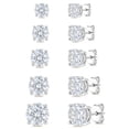 thumbnail image 1 of APSVO 5 Pairs 18K White Gold Plated Stud Earrings for Women with S925 Sterling Silver Post April Birthstone Earrings Set with CZ Crystal Birthday Christmas Jewelry Gifts Teen Stocking Stuffers Adults, 1 of 7