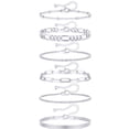 thumbnail image 1 of APSVO 6 Pcs S925 Sterling Silver Plated Bracelets for Women Box Satellite Figaro Paperclip Herringbone Rope Stackable Bracelet Set Birthday Graduation Mothers Day Jewelry Gifts Teen Her Mom Wife, 1 of 6