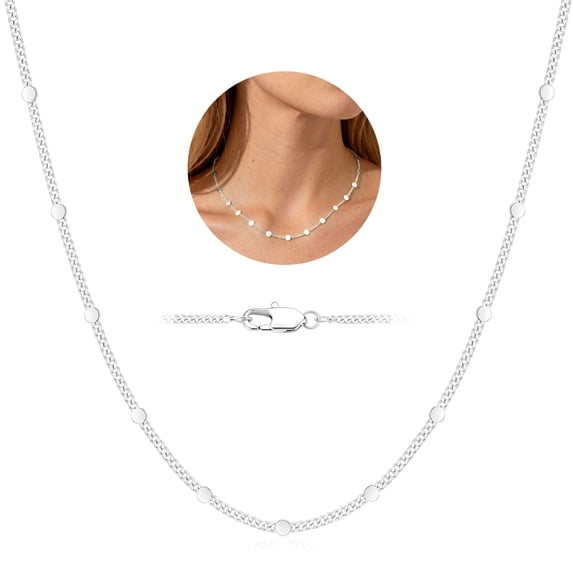 APSVO 925 Silver Plated Chains for Women 1.5mm/2mm Non-tarnish Necklace Fashion Stuff Accessories Prom Birthday Christmas Jewelry Gifts Teen Girls Stocking Stuffers Kids Age Ideas 16/18/20/22 Inch
