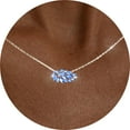 thumbnail image 1 of APSVO 925 Silver Plated Leaf Necklaces for Women March Birthstone Pendant Chain with Blue Aquamarine Birthday Christmas Jewelry Gifts Teen Girls Stocking Stuffers Kids, 1 of 8