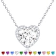 thumbnail image 1 of APSVO 925 Silver Plated Love Heart Necklaces for Women CZ April Birthstone Pendant Chain with Crystal Birthday Christmas Jewelry Gifts Teen Girls Stocking Stuffers Kids, 1 of 9