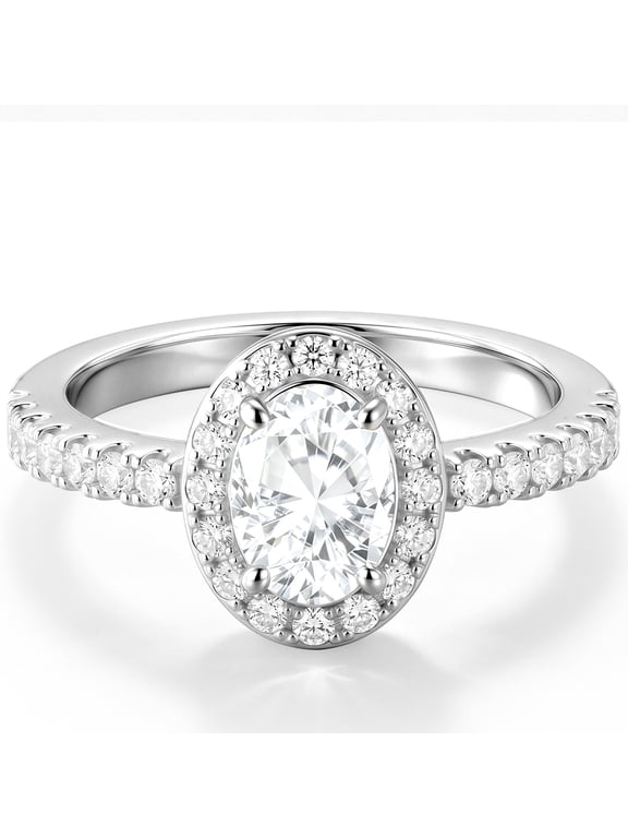 925 Silver Plated Oval Rings for Women Eternity Promise Wedding Band Engagement Birthday Prom Christmas Jewelry Gifts Girlfriend Stocking Stuffers Adults