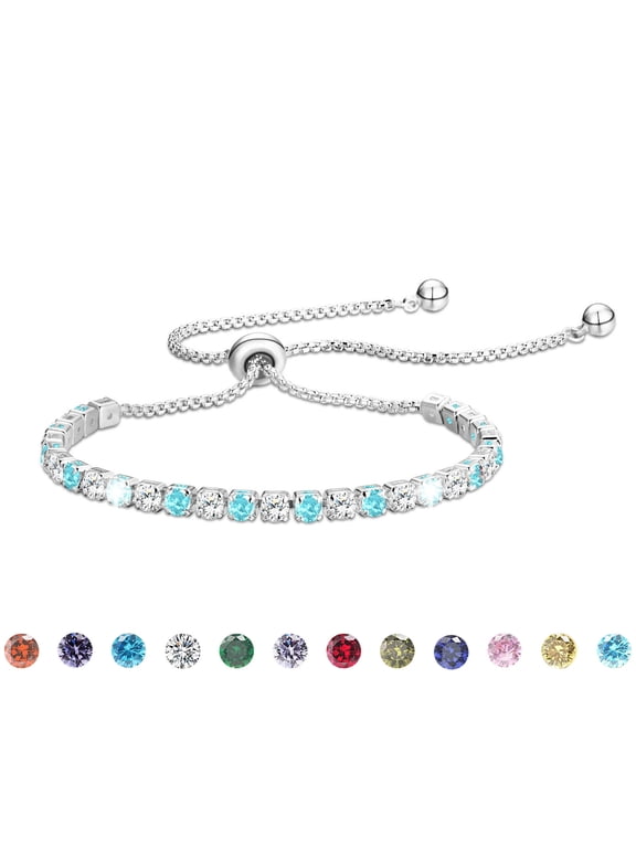 Birthday Jewelry Gifts for Women Teen Girls 925 Silver Plated December Birthstone Tennis Bracelets with Blue Tanzanite Ideas