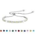 thumbnail image 1 of APSVO 18K White Gold Plated Tennis Bracelets for Women Girls CZ S925 Sterling Silver August Birthstone Bracelets with Yellow Peridot Birthday Valentines Day Jewelry Gifts Teen Her Wife Kids Ideas, 1 of 8
