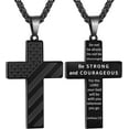 thumbnail image 1 of APSVO Black Cross Necklaces for Men Boys American Flag Pendant Chain Catholic Christian Religious Birthday Valentines Day Jewelry Gifts Teen Him Dad Boyfriend Husband Male Son Adults Kids Age Ideas, 1 of 7