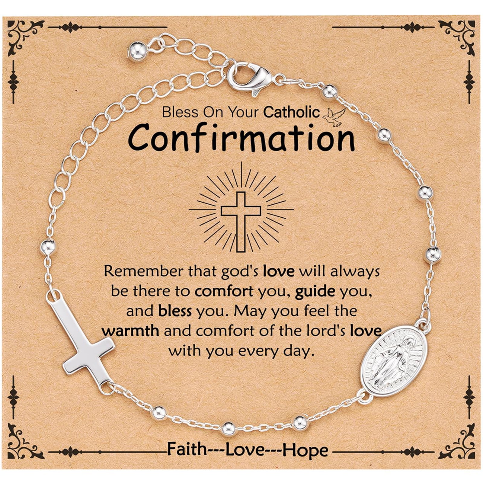 APSVO Catholic First Communion Confirmation Gifts for Teen Girls,Rosary ...