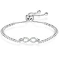 thumbnail image 1 of APSVO Cubic Zirconia Silver Infinity Bracelet for Women Teen Girl Daughter Girlfriend Adjustable 6-9 Inch Charm Bracelet Chain Birthday Valentine's Day Mother's Day Christmas Jewelry Gift for Her, 1 of 6