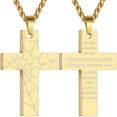 thumbnail image 1 of APSVO Gold Cross Necklace for Men Son Boyfriend Stainless Steel Spider Web Bible Verse Pendant 18 In Chain 1st Communion Confirmation Baptism Religious Christian Christmas Jewelry Gift, 1 of 6