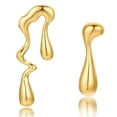 thumbnail image 1 of APSVO Gold Drop Earrings for Women,Melting Statement Unique Chunky Dangle Earring Irregular Waterdrop Teardrop Earrings Trendy Jewelry Anniversary Valentine's Day Christmas Gift for Women Girlfriend, 1 of 5