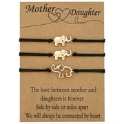 APSVO 18K Gold Plated Elephant Mother Daughter Bracelet Matching Jewelry Set for Women Mom Mommy Grandma Granddaughter fashion Accessories Stuff Age Birthday Mother's Day Jewelry Gifts